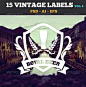 15 Retro Vintage Labels and Badges Logos V8 AI+EPS+PSD   - PS饭团网