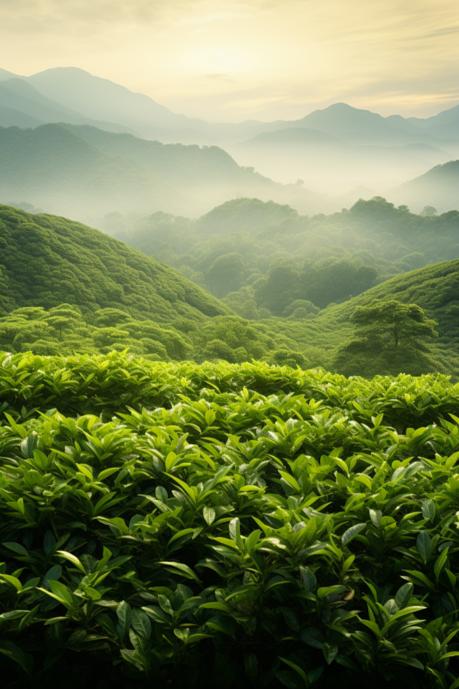茶叶新茶茶山摄影图