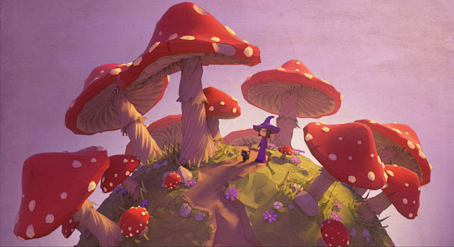 Lowpoly mushroomland