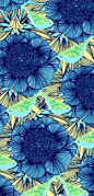 Blue flowers pattern #小清新# #壁纸#