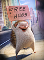 Free Hugs! : This is a funny 3D cartoon character, who likes to give hugs but is unaware of his spines. All done in CGI