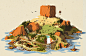 Ile isometrique - Isometric Island : Mon île colorée et ses variations destinées à la page d’accueil de mon site.