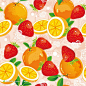 美味橙子草莓插画矢量图库素材下载