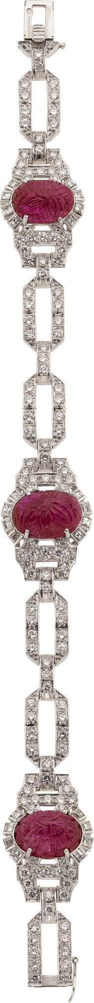 Art Deco Ruby, Diamo...