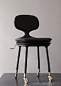 Home work chair, love this design and the combination of black and gold..