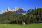 The Church of Ranui and the Odle group in the background, St. Magdalena, Funes Valley, Dolomites,... by robertharding on 500px