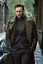 Olive green and turtle neck Tom Hiddleston by Tomo Brejc for ES Magazine
