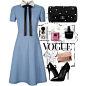 A fashion look from January 2016 featuring blue dress, high heel shoes and pearl jewelry. Browse and shop related looks.