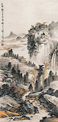 雪狐品牌设计采集到国画（霜染长河）