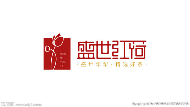 荷花红色文艺logo