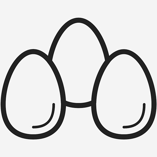 鸡蛋食物矢量线图标图标_88ICON h...
