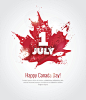 1 July. Happy Canada Day greeting card.