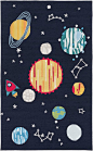 Let your kid's imagination run wild with this solar system rug from Surya's Peek-A-Boo collection! (PKB-7009).