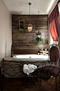 Amazing...add stone and wood textures to the bathroom.