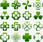各种绿色四叶草矢量图图标 页面网页 平面电商 创意素材
