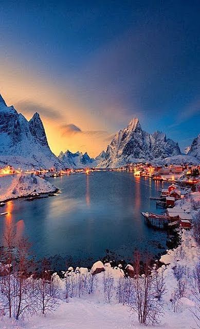 冬天的夜晚挪威