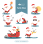 [美工云]-Santa-Claus圣诞节老人卡通矢量素材_PNG：