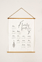 DIY: linen wall calendar: 