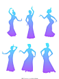 简约风彩色渐变女性人物傣族舞舞蹈剪影元素,人物元素,舞蹈元素,人物剪影,舞蹈动作