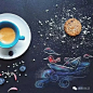 【微甜生活】一杯咖啡时光，一幅有故事的小画，带来一天的好心情。