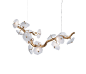 Nenufar Horizontal Chandelier By Serip Lighting  Contemporary, Organic, Transitional, Glass, Metal, Ceiling by Collective Form