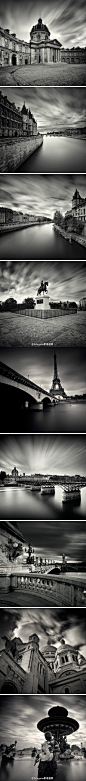 [] 影像基因摄影师Damien Vassart的唯美巴黎黑白：在他所有的作品中，黑白巴黎和水边风景是不能不看的部分。他将建筑物、桥梁、雕塑与如同生命般的流动浮云有机结合，建筑与天空黑与白的强烈对比，创作了令人惊叹的完美作品。来自:新浪微博