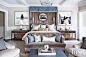 Modern Blue and Cream Colored Master Bedroom - luxesource.com