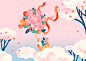 Illustrations for Incheon International Airport : Spring advertising campaign for the Incheon International Airport, illustrated a wonderland with blossom flowers over the cloud.