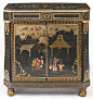 A fine and rare Regency polychrome-japanned Chinoiserie papier-mâché and tôle side cabinet, probably Pontypool, the design attributed to Frederick Crace circa 1810 | lot | Sotheby's