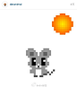 这是一个有趣的Instagram账号，会用像素小动物给你报告大阪的天气哦！超萌的！而且都小小的！很适合拼豆哦！我先截了12生肖出来！分两条微博发(˶‾᷄ ⁻̫ ‾᷅˵)#我爱拼豆#