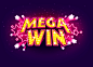 Win Game art for Slots (revised) : Win game art for Caesars Casino social slots - Epic Win, Mega win, Big Win, Five of a kind.