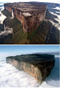 罗赖马山，位于巴西、委内瑞拉和圭亚那三国交界处，山势边缘陡峭、顶部平坦，长14公里，宽5公里，海拔2810米，约有3亿年历史。这就是《飞屋环游记》里，他们去到的那个地方哦！