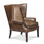 Bronco Leather Wingback Chair