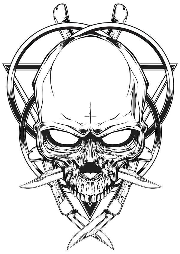 Skull knife illustra...