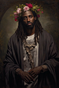 renaissance painting, Goth Black Jesus