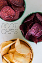 Make your own colorful (and tasty) chips from root veggies.