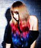 red blue ombre hair