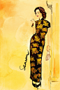  金星 老师旗袍秀，只属于中国女人的#旗袍#，可有几个女人能穿出这样的味道和姿态~#插画##影视#明星#