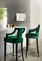 Emerald bar stools! BAR via Veronica Miller.: 