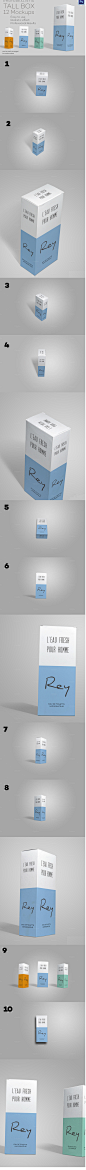 12款长方体纸盒包装展示样机 PSD智能贴图模型效果素材