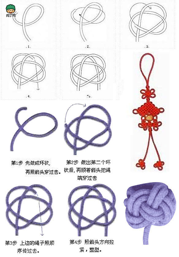 怎样编环扣结—中国结环扣结的编法图解、环...