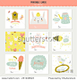 Romantic and love cards, notes, stickers, labels, tags with Spring illustrations. Template for scrapbooking, wrapping, congratulations, invitations. Lovely vector wishes with cute animals and sweets-动物/野生生物,物体-海洛创意（HelloRF） - 站酷旗下品牌 - Shutterstock中国独家合作伙伴