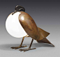 Francoiz - Xavier Lalanne 'PIGEON' Table Lamp - bronze, copper, glass: