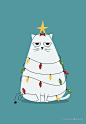 "Grumpy Christmas Cat" Greeting Cards by cartoonbeing | Redbubble