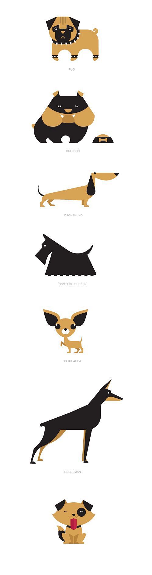 Cute dogs illustrati...