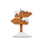 Wood Sign 3D Icon