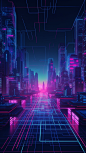 2023_科幻科技太空城市蓝紫色光线背景_背景编号6405257