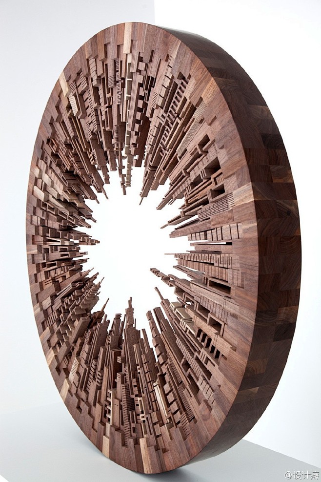 『木制城市天际线雕塑』James McN...