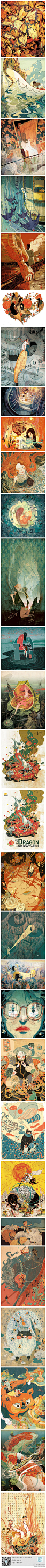 #求是爱插画#来自香港Victo Ngai 的另类插画,怪异的造型，大胆的思维。