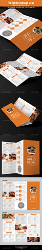 Trifold Simple Restaurant Menu - Food Menus Print Templates